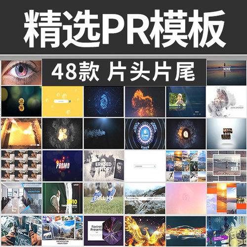 LOGO片头片尾PR模板视频特效婚礼开场企业宣传字幕图文快闪pr素材
