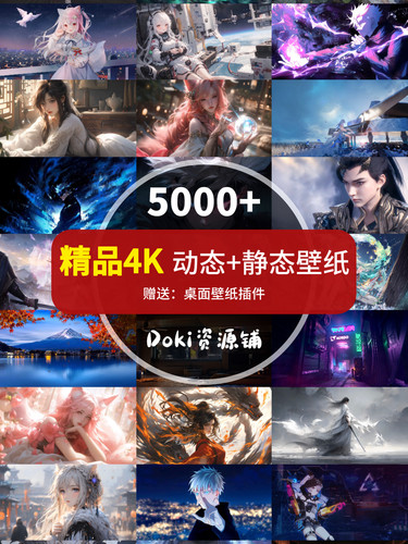 5000+4K高清电脑壁纸动态静态图片合集桌面美化插件视频背景素材