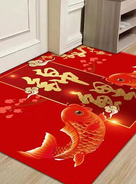 地垫红色入户门垫大门口进户门脚垫客厅卧室卫生间浴室家用地毯垫