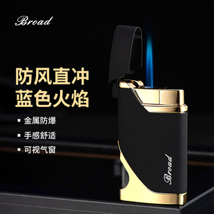 博达278防风直冲打火机可视气窗大容量创意三角礼品打火机商务