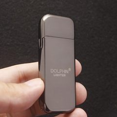 HY076电镀花版光版超薄砂轮充气明火打火机珍珠磨砂机广告定制