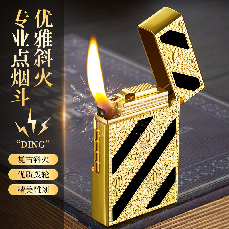 MF898经典老式钢音朗声砂轮明火打火机 金属机身高档男士礼品