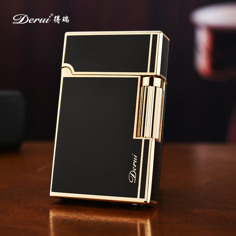 钢音朗声打火机充气明火金属砂轮侧滑点烟器男士礼盒装送男友老公