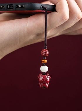 紫金砂朱砂十二生肖手机链挂件吊坠本命年礼物12生肖挂件