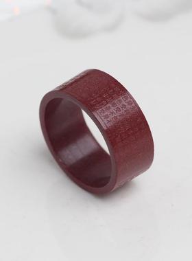 天然朱砂心经戒指男女紫金沙饰品文玩紫金砂指环