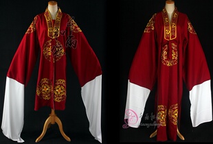 越剧团花对披老生老旦对披仿真丝戏服戏曲服装昆曲戏服557