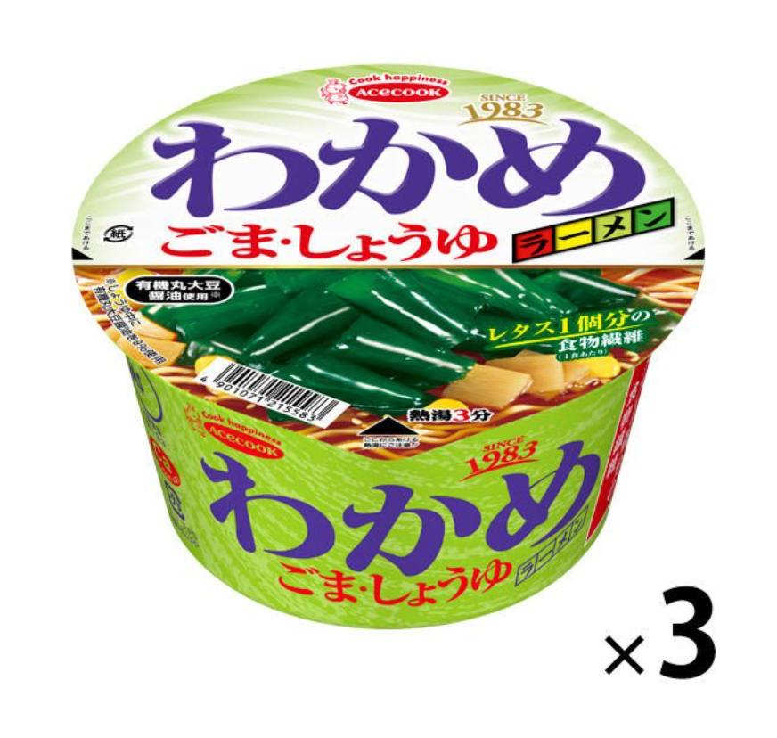 日本进口 Acecook 春雨裙带菜拉面泡面黑胡椒酱油速食整箱装