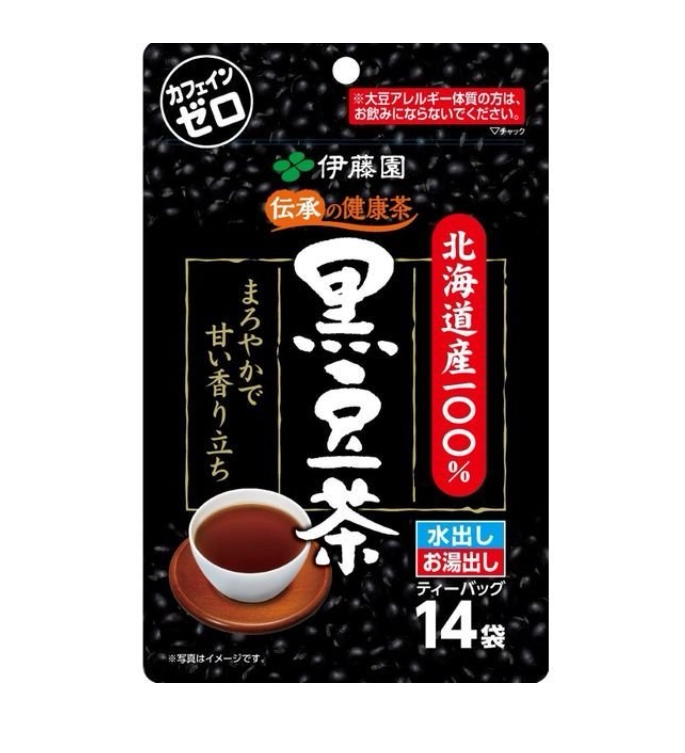 日本进口伊藤园 无咖啡因 北海道产黑豆茶茶包14p可冷泡冲印食品