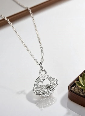 s999通体纯银项链女款轻奢小众跳动的闪钻多款吊坠纯银项链
