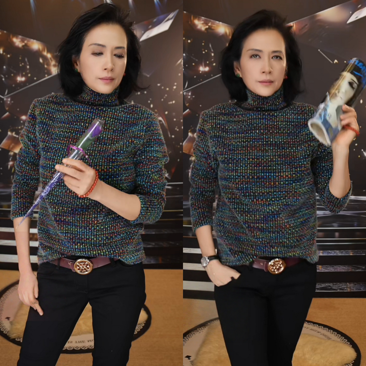 轻奢气质高级感冬季新款男士时尚休闲百搭上衣高品质混色重磅卫衣