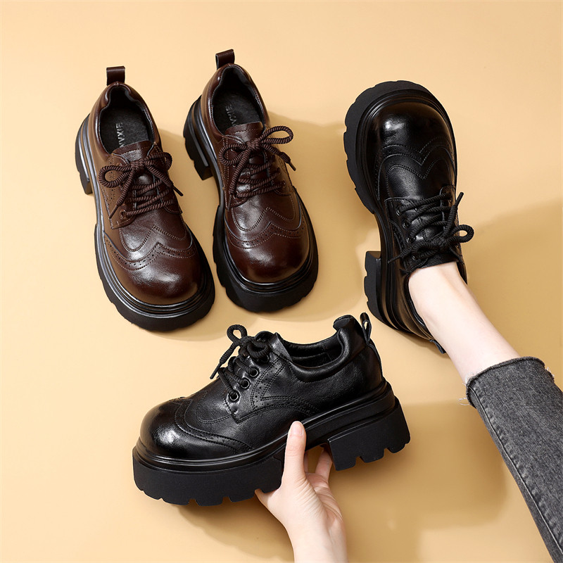 欧货厚底小皮鞋女2026年春秋新款乐福鞋小个子英伦风通勤工作单鞋,女鞋,浅口单鞋,淘宝优惠券,粉丝福利购,淘宝优惠卷