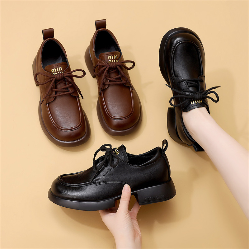 2026年春季乐福单鞋中年妈妈通勤不累脚英伦JK系带小皮鞋女大码41,女鞋,浅口单鞋,淘宝优惠券,粉丝福利购,淘宝优惠卷