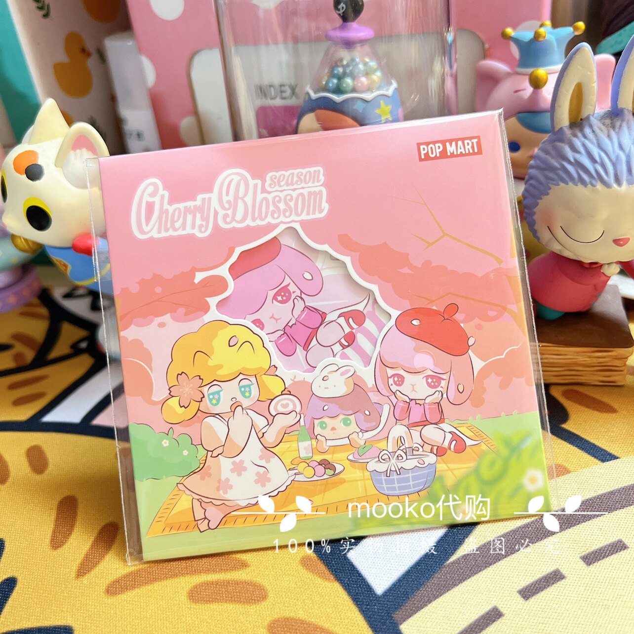 POPMART泡泡玛特春日浪漫樱花贴纸潘神 bunny 毕奇盲盒周边