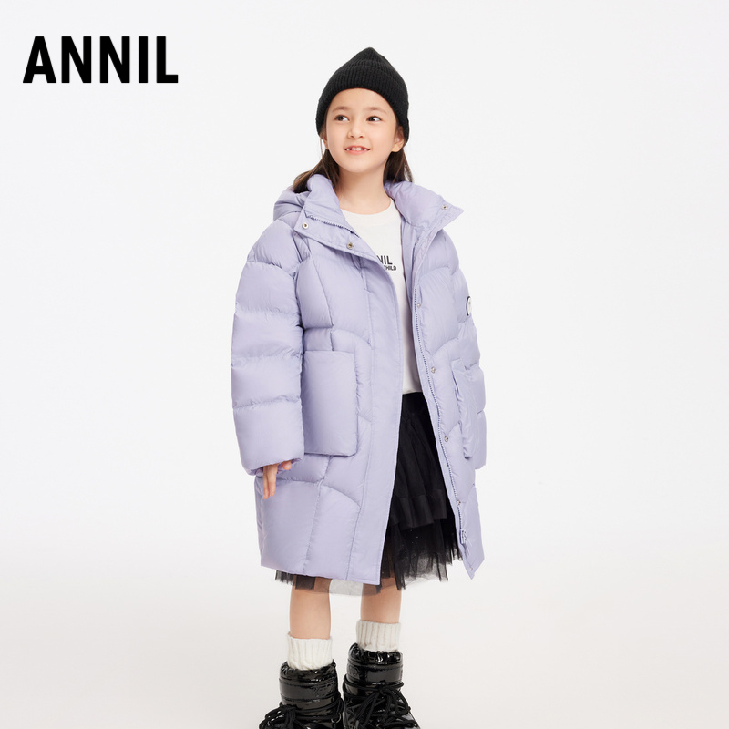 安奈儿童装女童长款羽绒服2024冬新款