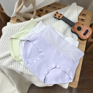 三角裤 无痕内裤 高腰条纹棉质面料莫代尔棉女士肤感棉轻塑裤 4条装