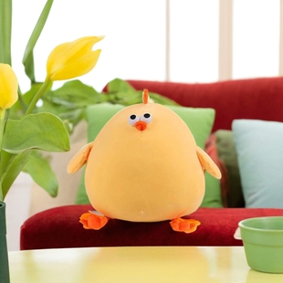 解压公仔呆萌可爱黄鸡毛绒玩具安抚娃娃抱枕床上陪睡玩偶生日礼物