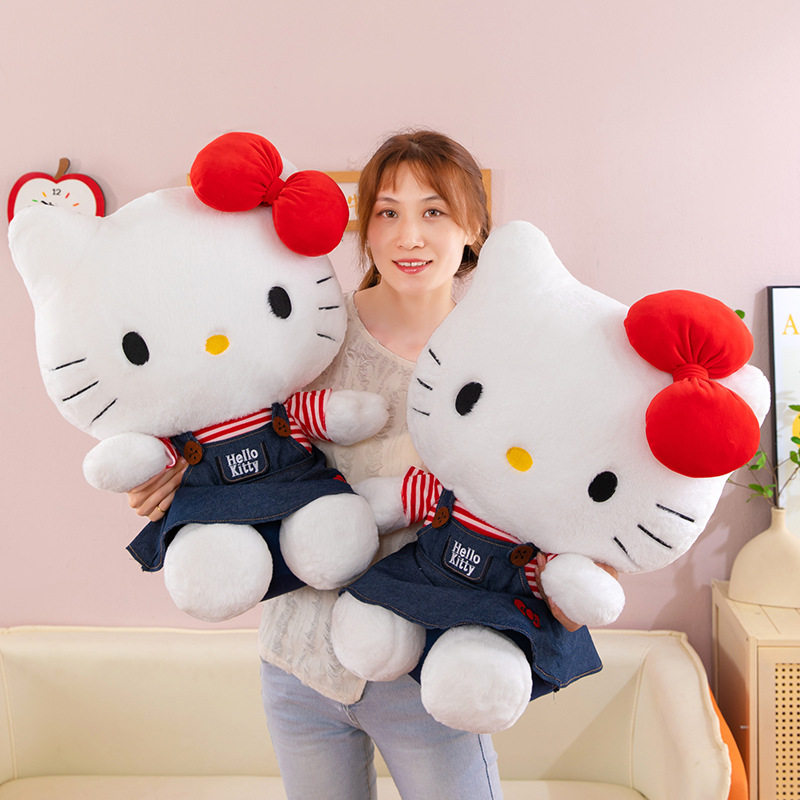 新款牛仔背带裙HelloKitty毛绒