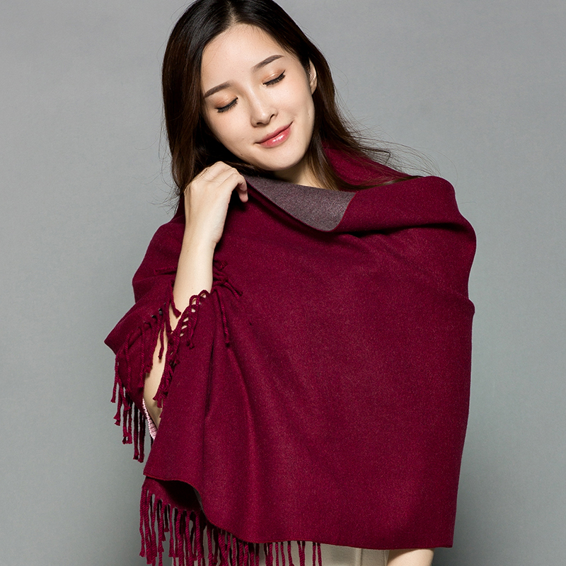 枣红色喜婆婆妈妈旗袍外搭双面厚