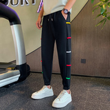 2026春季织带拼接卫裤男潮牌宽松束脚休闲长裤运动裤1001B113P58，男装休闲裤，星座1001