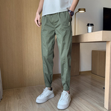 2026春季洗水棉休闲裤男潮牌宽松束脚长裤拼接运动裤1001B75P58，女装休闲裤，星座1001