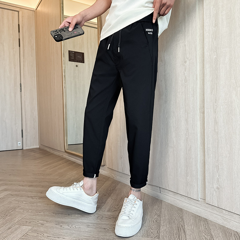 2026春季休闲九分裤男卷边修身小脚百搭纯色运动裤1001B151P48，女装休闲裤，星座1001