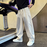 2025秋冬加厚卫裤男士直筒阔腿休闲拼接运动裤弯刀裤1001B235P68，男装休闲裤，星座1001