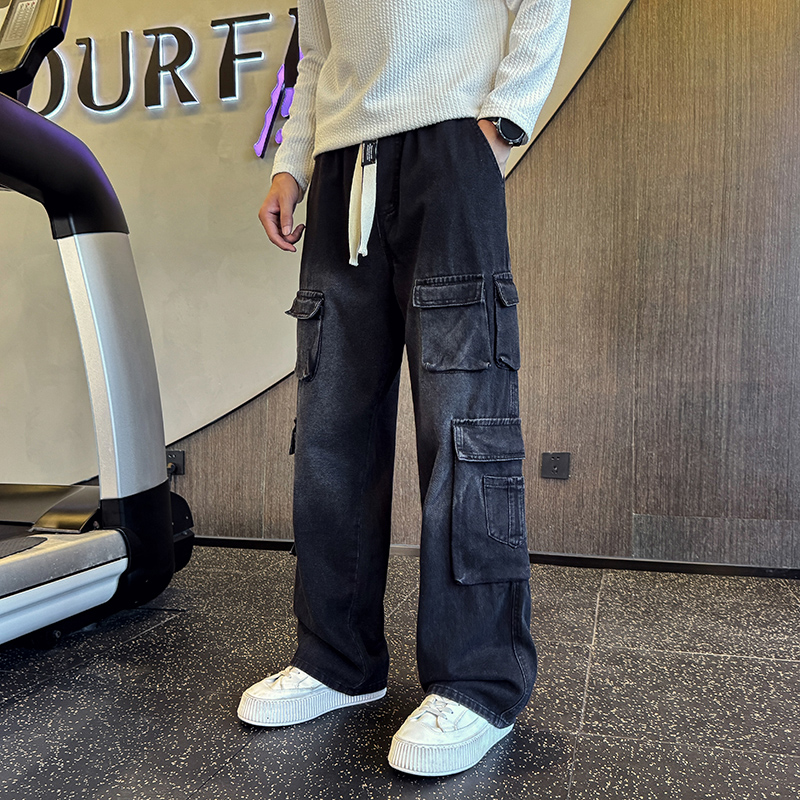 2025秋冬新款牛仔裤男直筒宽松高级感弯刀裤工装裤1001B218P68，男装牛仔裤，星座1001