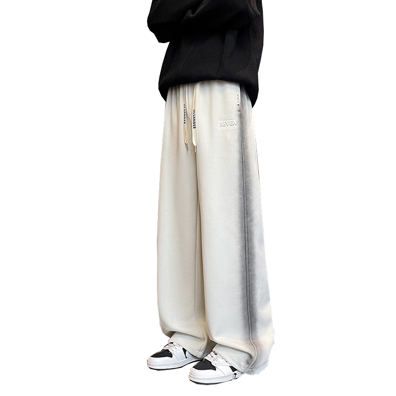 2025秋冬加厚卫裤男士直筒宽松休闲拼接运动裤阔腿裤1001GF29P68,男装休闲裤,星座1001