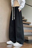 2025秋冬新款直筒宽松休闲裤纯色阔腿拖地弯刀裤1001GF19P68，男装休闲裤，星座1001