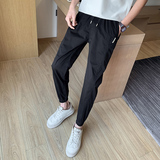 2026春季洗水棉休闲裤男潮牌宽松束脚长裤拼接运动裤1001B75P58，女装休闲裤，星座1001