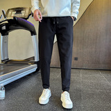 2026春季新款束脚休闲长裤男修身小脚纯色裤子1001B242P48，男装休闲裤，星座1001