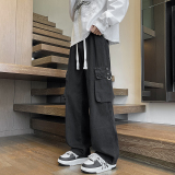 2025秋季新款牛仔裤男直筒宽松高级感弯刀裤工装裤1001GF03P58，男装牛仔裤，星座1001