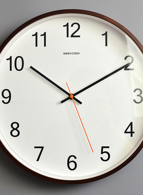 曲木挂钟超静音现代简约创意钟表家用客厅北欧时尚卧室圆形石英钟