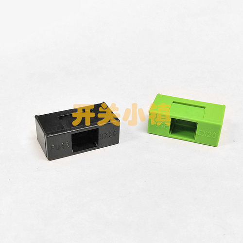 台湾HONGJU进口保险管 FH1-200CK 5*20 10A 插针式保险丝座 黑 绿