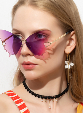 女夏拍照渐变彩色甜酷欧美眼镜