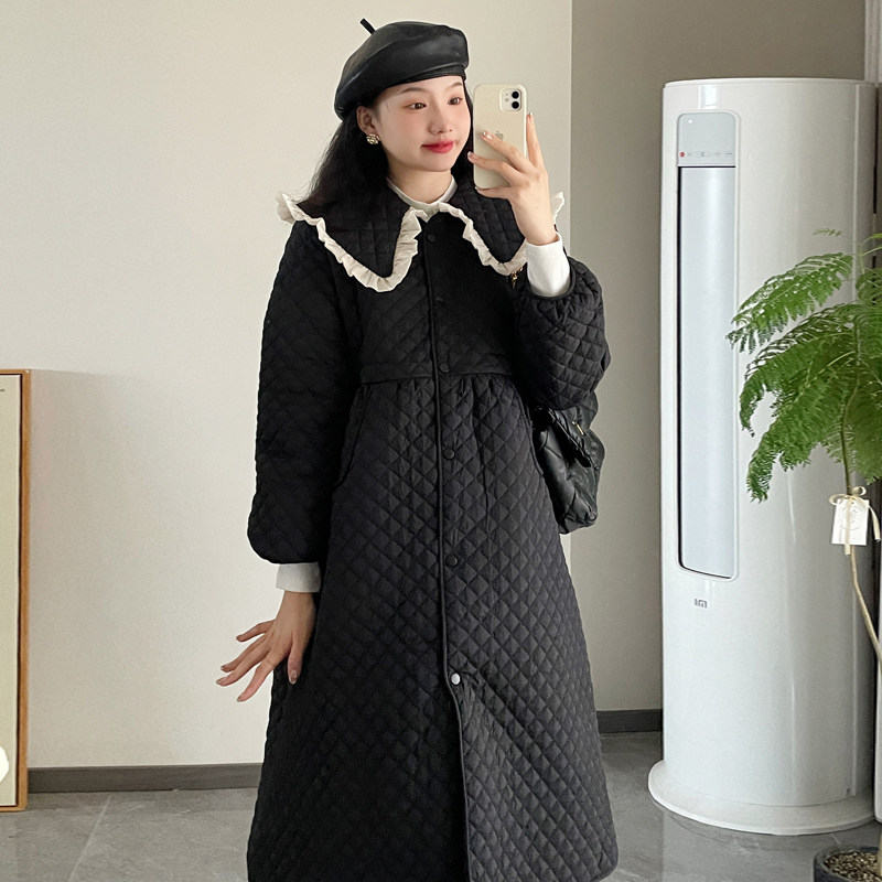 출산 착용 가을 겨울 새로운 패션 두꺼운 면 코트 느슨한 대형 슬림 롱 면 재킷 따뜻하고 다용도