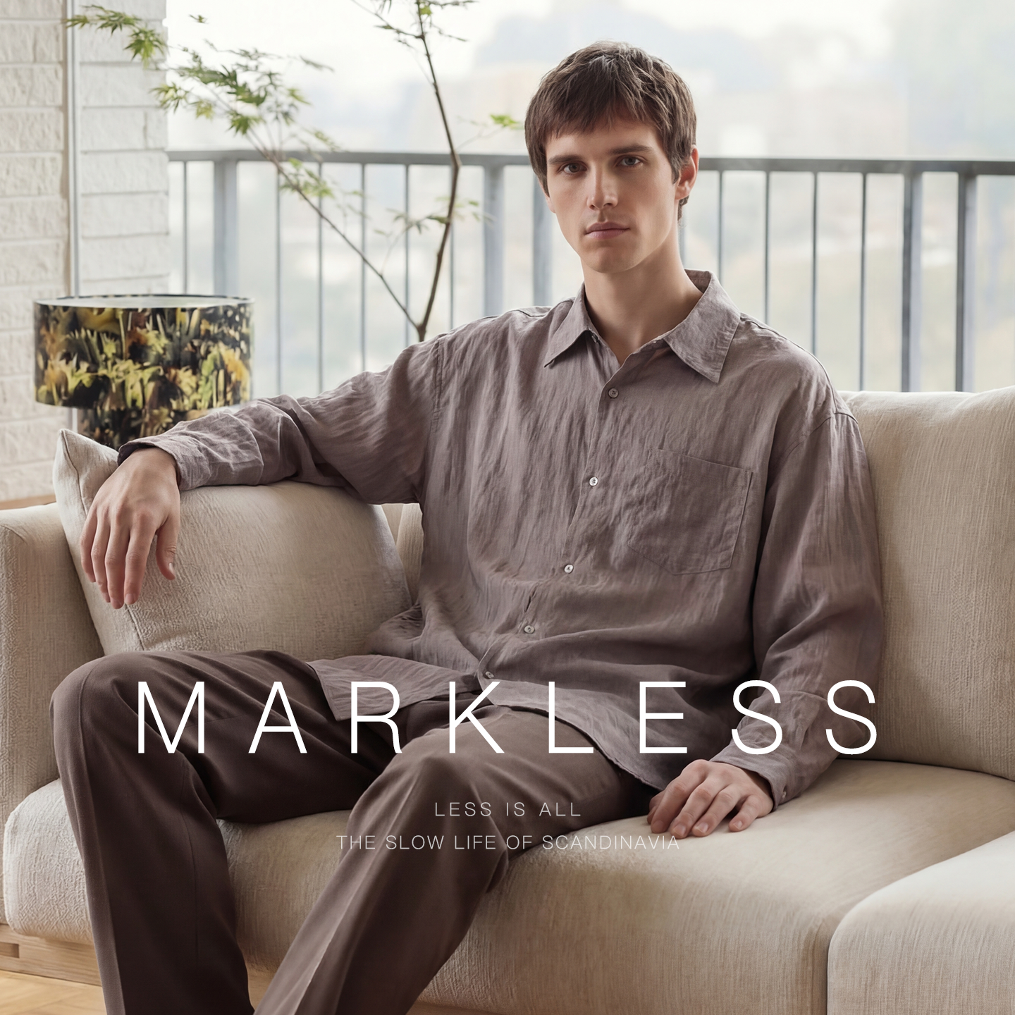 Markless仿香云纱透气凉感衬衫男外套 春款顺滑裸感休闲长袖衬衣