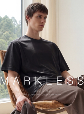 Markless2026夏新款铜氨丝圆领男士短袖上衣T恤宽松百搭凉感通勤