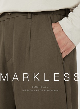 Markless休闲裤男春季新款锥形裤 垂坠直筒裤男士通勤裤长裤子