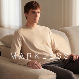 简约休闲内搭打底衫 Markless云朵触感男士 2026春季 糯米绒长袖 t恤