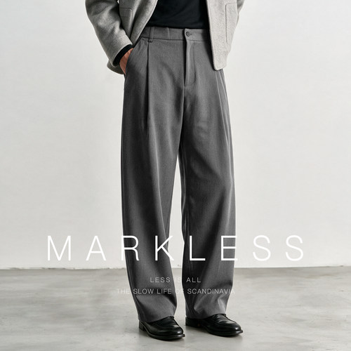 Markless老钱风茧型休闲西裤