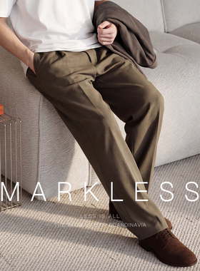 Markless亚麻休闲裤男士2026夏季新款宽松透气直筒裤易打理长裤