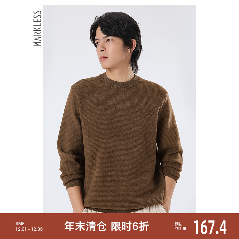 Markless圆领毛衣男士针织衫外套