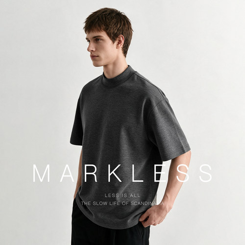 Markless空气层加厚短袖T恤男