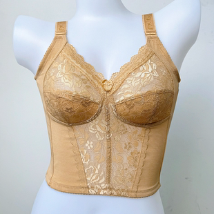 美容院10扣大胸显小收副乳收胃长文薄款无钢圈调整型女全罩杯内衣