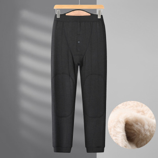 男肥佬宽松加厚打底裤 保暖羊毛保暖裤 子 特大码 送长辈中老年冬款