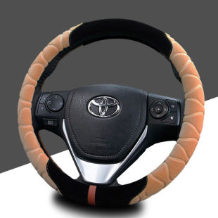 丰田荣放RAV4卡罗拉雷凌双擎凯美瑞威驰方向盘套专用冬季短毛绒