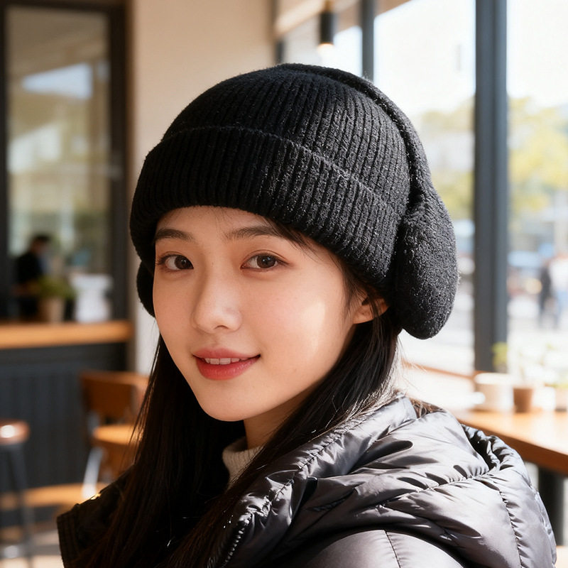 25韩版小众可爱耳机毛线帽子女帽子