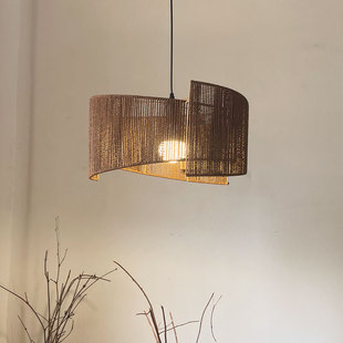 侘寂风吊灯日式 餐厅火锅店饭店宋代美学茶室民宿酒店麻绳复古吊灯