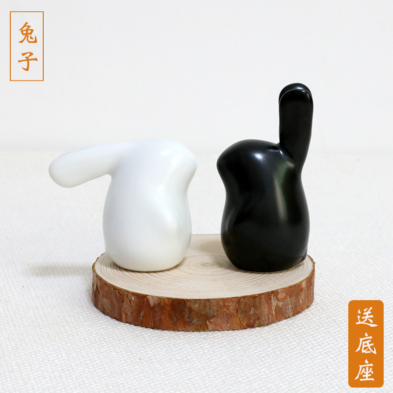 陶瓷兔子摆件 创意家居装饰品北欧ins桌面生肖动物瓷器摆件小礼物